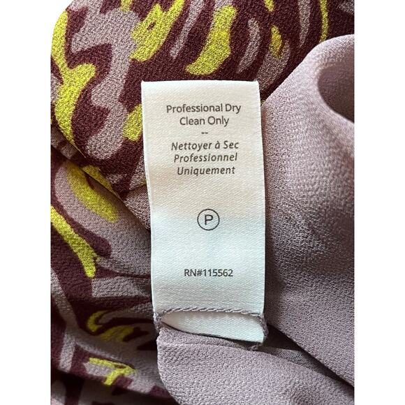 Cinq a Sept dress Amari rose print long sleeve chiffon midi size 2 - Picture 8 of 9